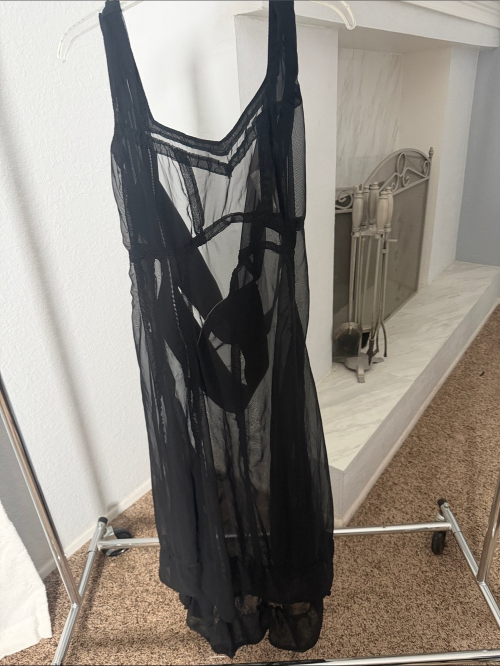 Garçons Sheer Black Slip Dress - Women's Intimates